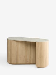 Light Natural Marble and Wood Effect Nomad Swivel Desk - Image 13 of 20