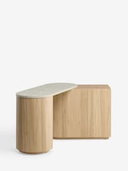 Light Natural Marble and Wood Effect Nomad Swivel Desk - Image 15 of 20