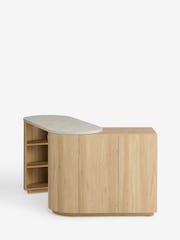 Light Natural Marble and Wood Effect Nomad Swivel Desk - Image 16 of 20