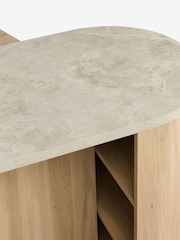 Light Natural Marble and Wood Effect Nomad Swivel Desk - Image 19 of 20