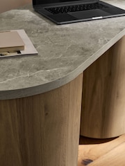 Light Natural Marble and Wood Effect Nomad Swivel Desk - Image 7 of 20