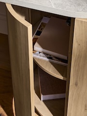 Light Natural Marble and Wood Effect Nomad Swivel Desk - Image 8 of 20
