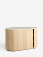 Light Natural Marble and Wood Effect Nomad Swivel Desk - Image 9 of 20