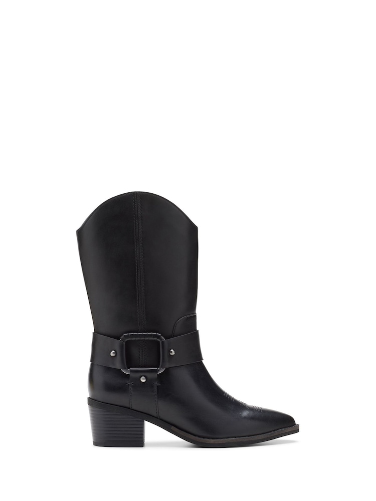 Clarks Black Leather Morzine Rise Western Boots - Image 1 of 7