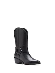 Clarks Black Leather Morzine Rise Western Boots - Image 3 of 7