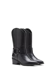 Clarks Black Leather Morzine Rise Western Boots - Image 4 of 7