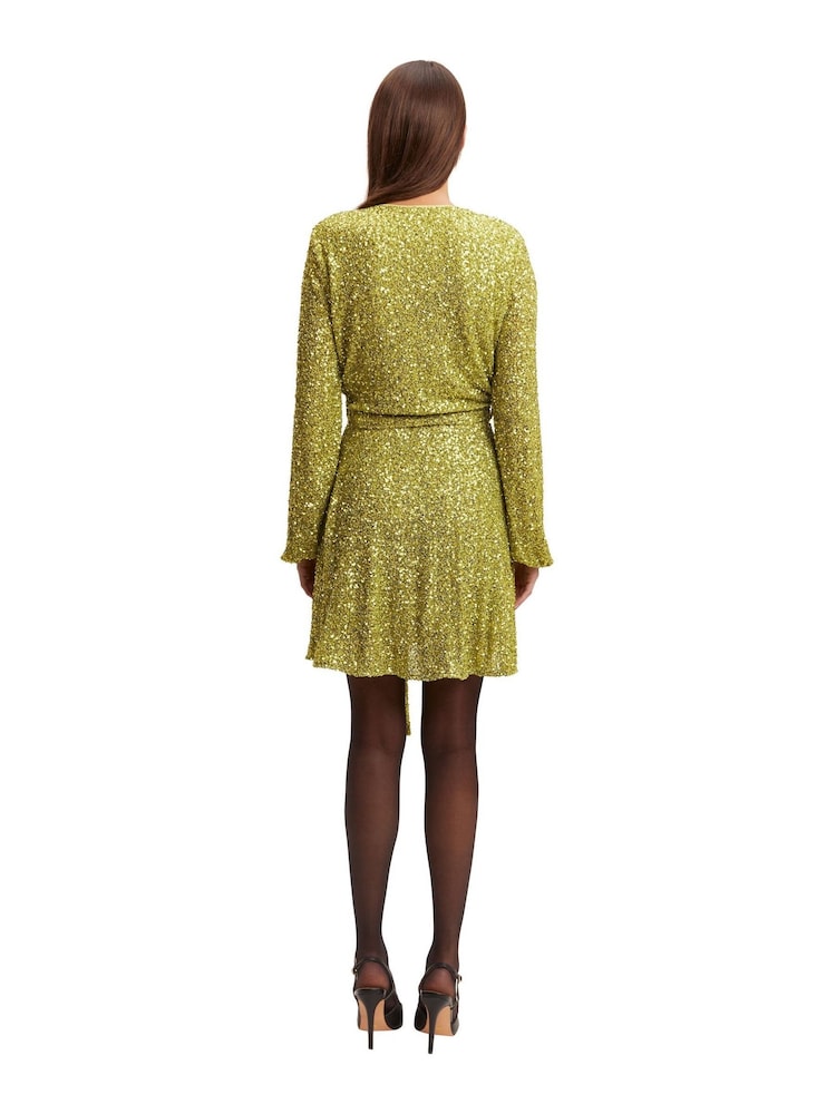 Bardot Green Sequin Bellissa Mini Wrap Dress - Image 2 of 6