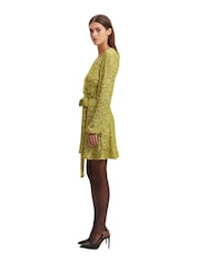 Bardot Green Sequin Bellissa Mini Wrap Dress - Image 4 of 6
