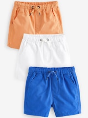 Blue/Orange/White Pull On Shorts 3 Pack (3mths-7yrs) - Image 1 of 6