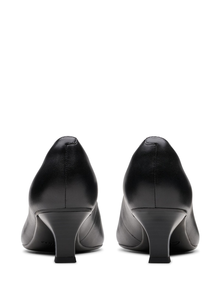 Clarks Black Standard Fit (F) Leather Kepley Vine Shoes - Image 2 of 7