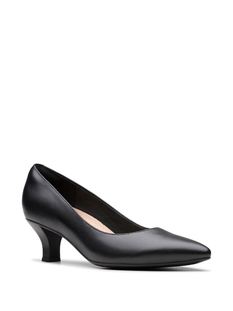 Clarks Black Standard Fit (F) Leather Kepley Vine Shoes - Image 7 of 7
