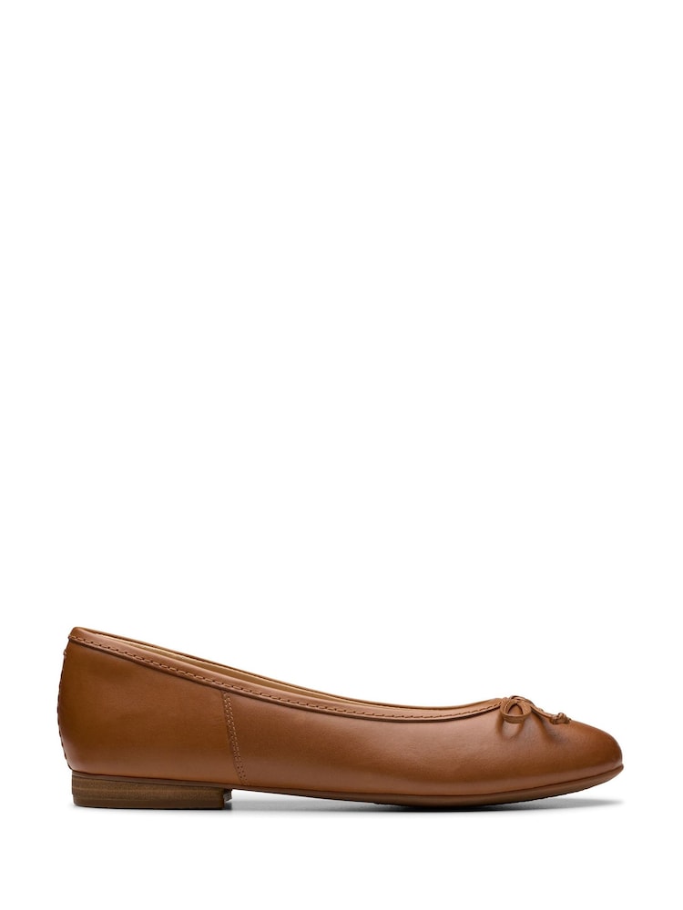 Clarks Brown Standard Fit (D) Leather Fawna Lily Shoes - Image 1 of 7