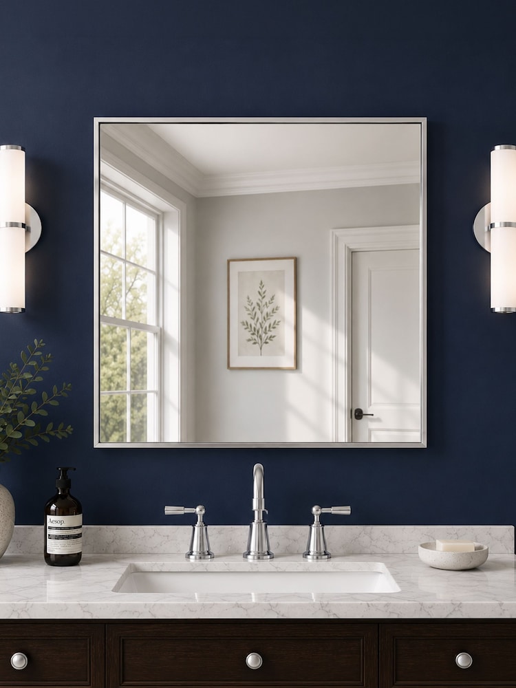 Showerdrape Paddington Chrome Framed Square Mirror - صورة 1 من 4
