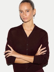 Jigsaw Red Fine Merino Cardigan Top - Image 4 of 5