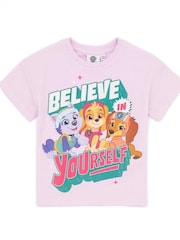 Vanilla Underground Brown Girls Multi Paw Patrol 100% Cotton T-Shirts 2 Pack - Image 3 of 5