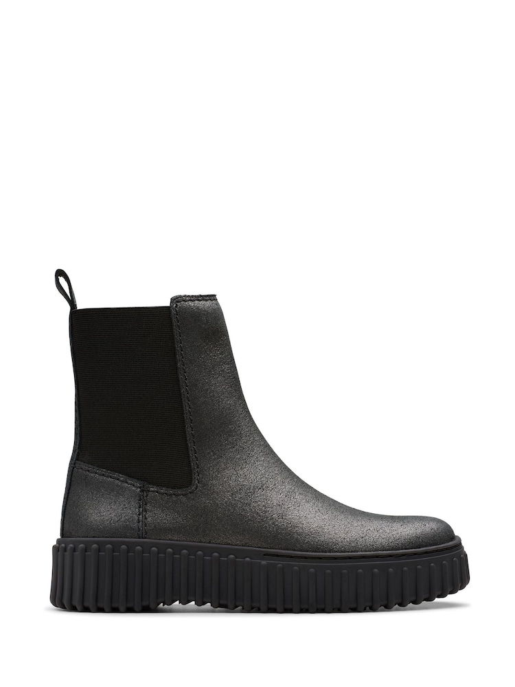 Clarks Black Pewter Leather Torhill Maple Boots - Image 1 of 7