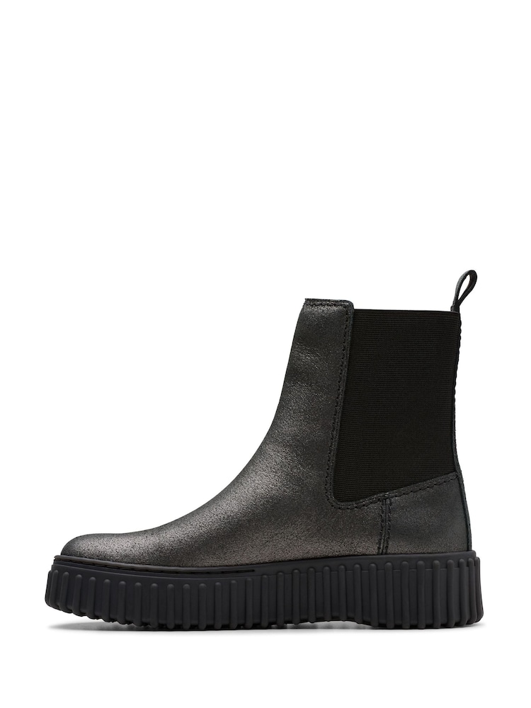 Clarks Black Pewter Leather Torhill Maple Boots - Image 2 of 7