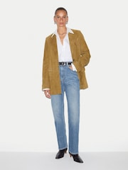 Jigsaw Brown Suede Tailored Jacket - Image 2 of 5