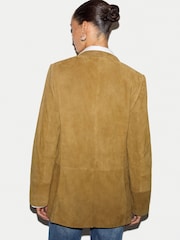 Jigsaw Brown Suede Tailored Jacket - Image 4 of 5