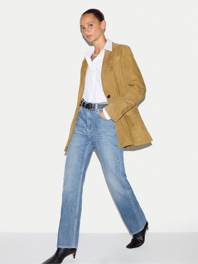 Jigsaw Brown Suede Tailored Jacket - Image 5 of 5 Jigsaw Brown Suede Tailored Jacket - Image 5 of 5