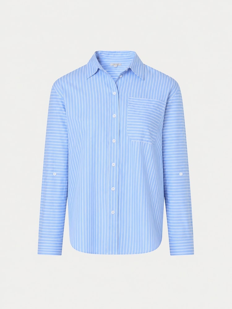 Jigsaw Blue Oversized Stripe Shirt - Image 5 of 5