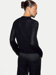 Jigsaw Blue Fine Merino Cardigan Top - Image 2 of 4