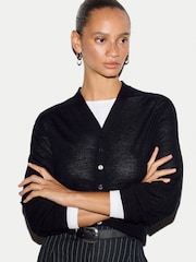 Jigsaw Blue Fine Merino Cardigan Top - Image 3 of 4