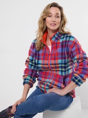 Joe Browns Red Harriet Checked Zip Through Fleece - Image 1 of 5