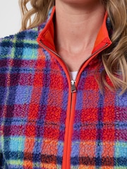 Joe Browns Red Harriet Checked Zip Through Fleece - Image 2 of 5
