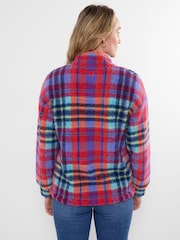 Joe Browns Red Harriet Checked Zip Through Fleece - Image 4 of 5