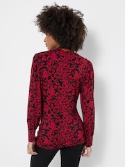 Joe Browns Violet High Neck Jersey Printed Top With Cut Out Detail - 5суретінің 4 суреті