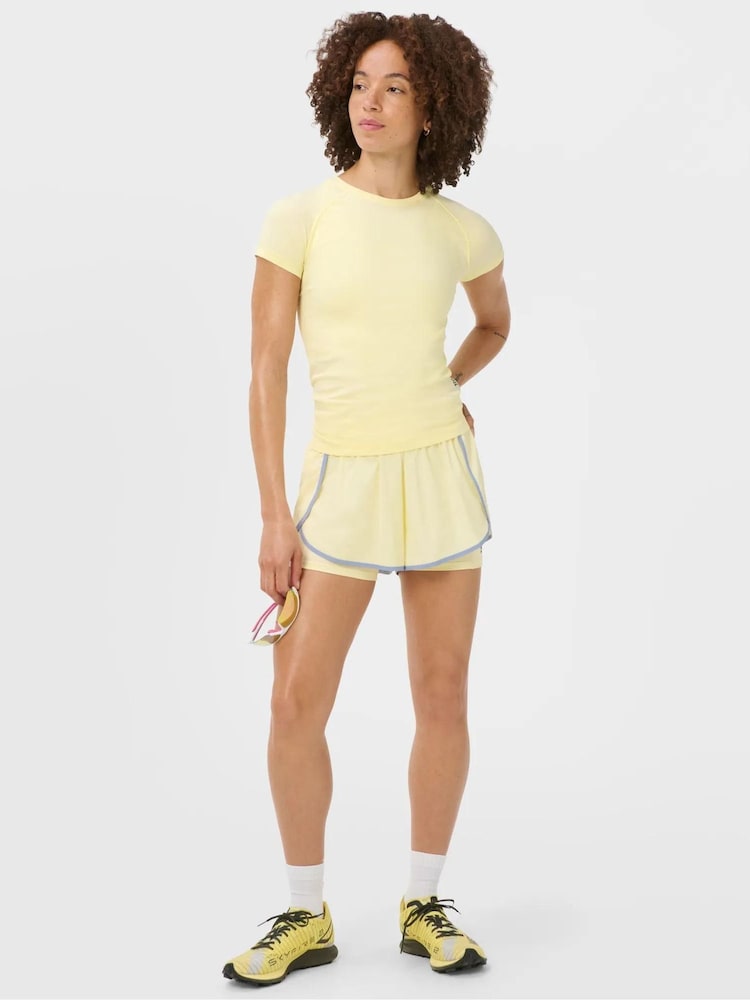 Sweaty Betty Yellow Athlete Seamless Workout T-Shirt - Image 2 of 6