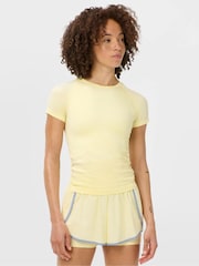 Sweaty Betty Yellow Athlete Seamless Workout T-Shirt - Image 4 of 6