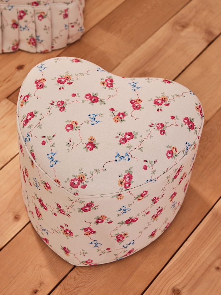 Cath Kidston Rose and Bows Cream Locket Heart Shaped Stool - Image 1 of 8