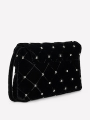 Boden Black Velvet Embellished Bag - Image 3 of 5