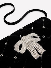 Boden Black Velvet Embellished Bag - Image 4 of 5