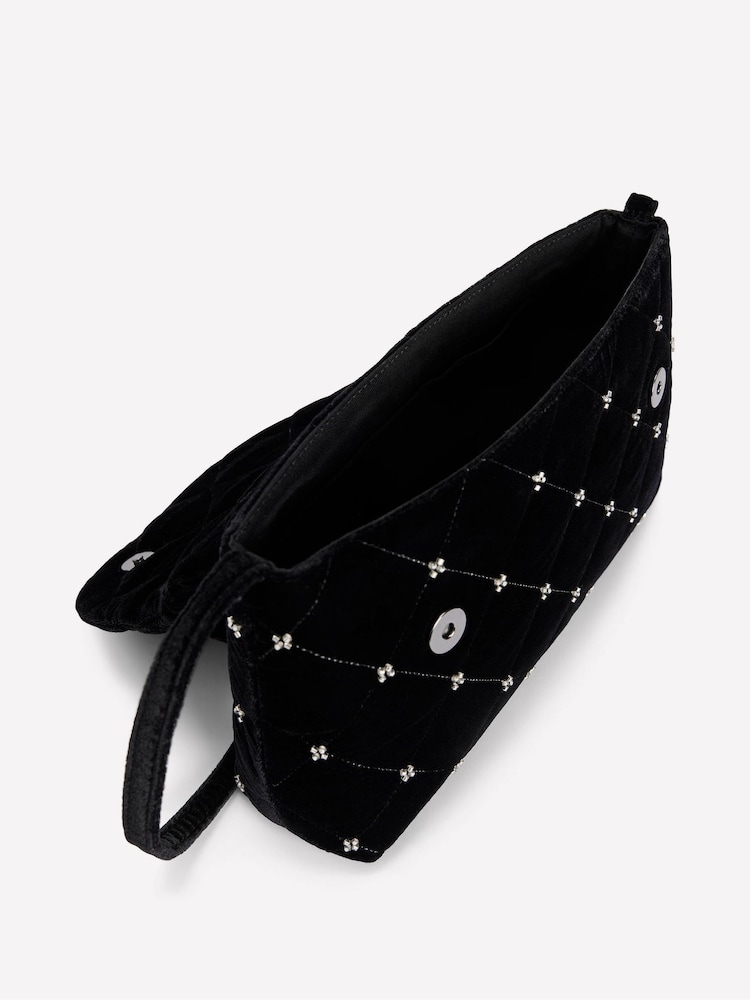 Boden Black Velvet Embellished Bag - Image 5 of 5