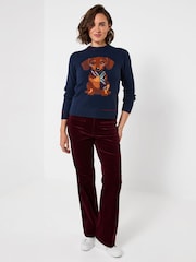 Joe Browns Blue Trixie Embroidered Sausage Dog Jumper - Image 2 of 5