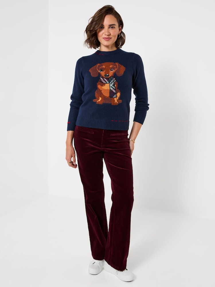 Joe Browns Blue Trixie Embroidered Sausage Dog Jumper - Image 2 of 5 Joe Browns Blue Trixie Embroidered Sausage Dog Jumper - Image 2 of 5