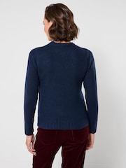Joe Browns Blue Trixie Embroidered Sausage Dog Jumper - Image 3 of 5