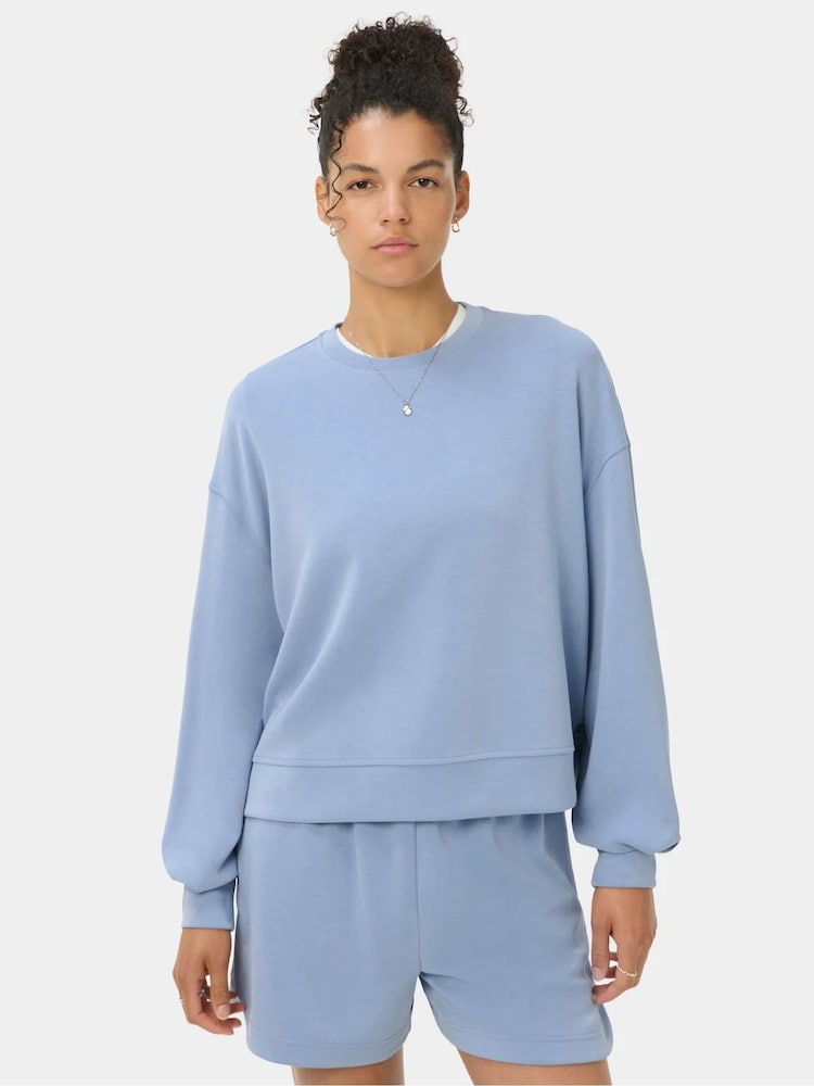 Sweaty Betty Blue Sand Wash CloudWeight Sweatshirt - Image 1 of 5 Sweaty Betty Blue Sand Wash CloudWeight Sweatshirt - Image 1 of 5