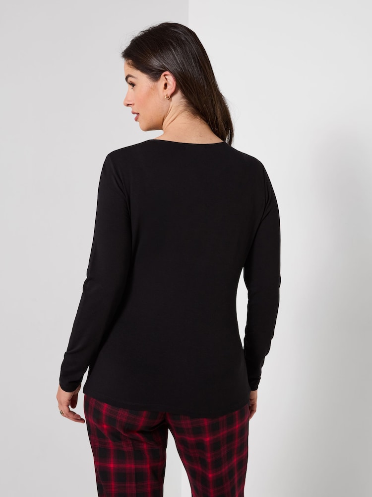 Joe Browns Black Serena Long Sleeve Jersey Top With Cut Out Detail - Image 2 of 5 Joe Browns Black Serena Long Sleeve Jersey Top With Cut Out Detail - Image 2 of 5