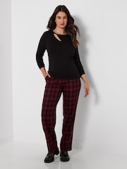Joe Browns Black Serena Long Sleeve Jersey Top With Cut Out Detail - Image 4 of 5