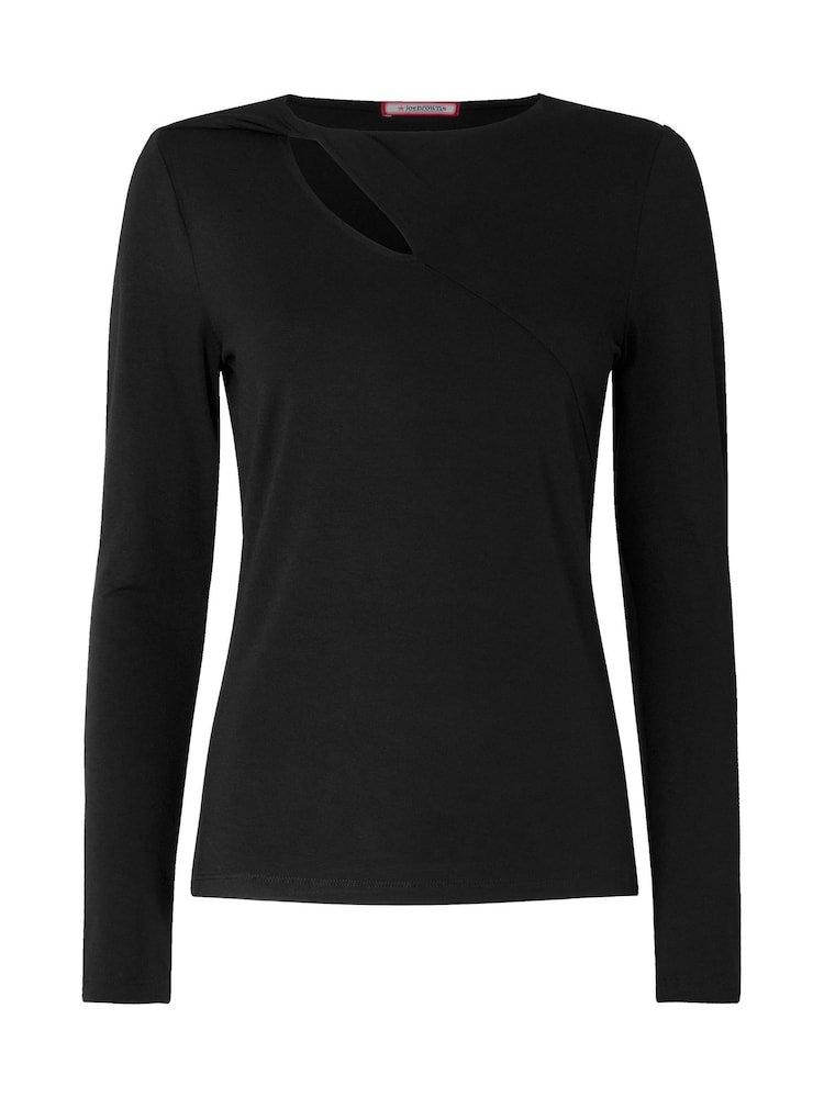 Joe Browns Black Serena Long Sleeve Jersey Top With Cut Out Detail - Image 5 of 5 Joe Browns Black Serena Long Sleeve Jersey Top With Cut Out Detail - Image 5 of 5