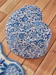 Cath Kidston Strawberry Garden Blue Locket Heart Shaped Stool - Image 1 of 5