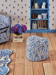 Cath Kidston Strawberry Garden Blue Locket Heart Shaped Stool - Image 3 of 5