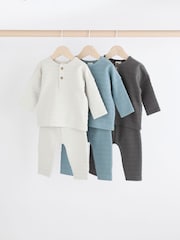 Grey/Blue Baby Top and Leggings 6 Piece Set - Image 1 of 13