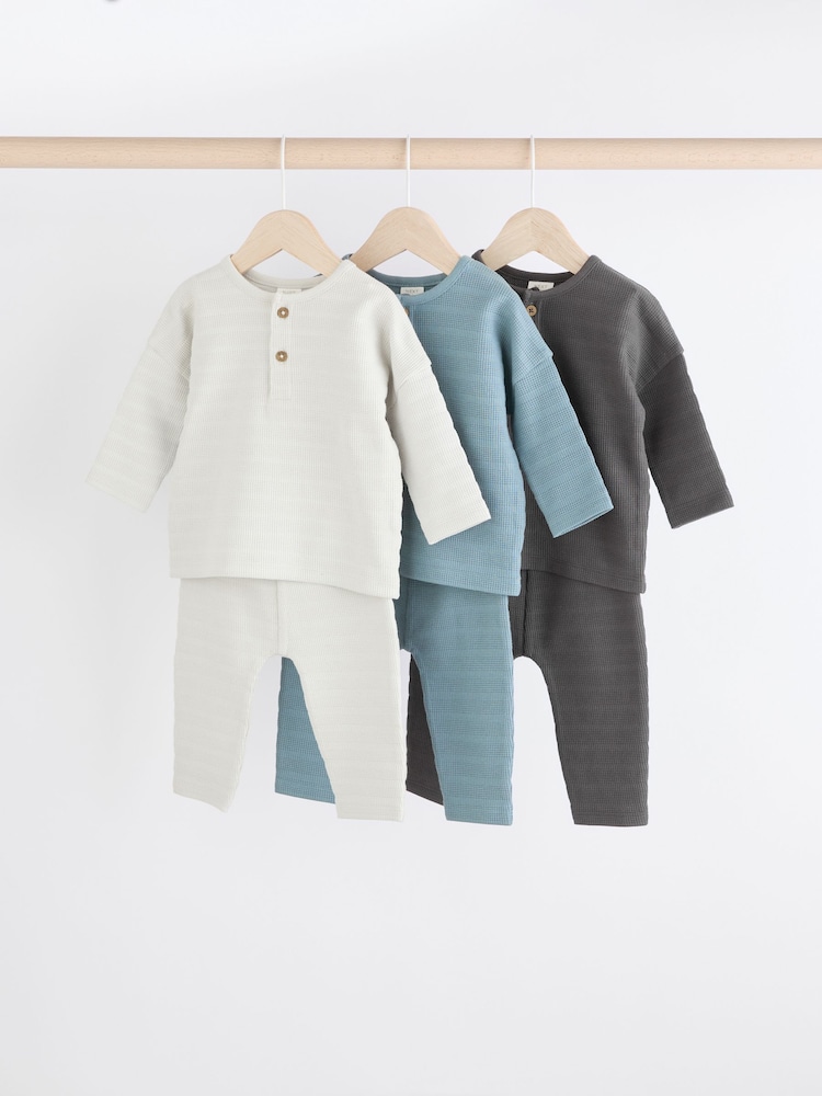 Grey/Blue Baby Top and Leggings 6 Piece Set - Image 1 of 13