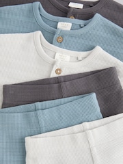 Grey/Blue Baby Top and Leggings 6 Piece Set - Image 10 of 13