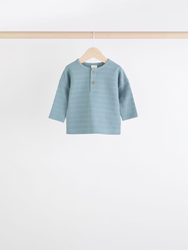 Grey/Blue Baby Top and Leggings 6 Piece Set - Image 5 of 13